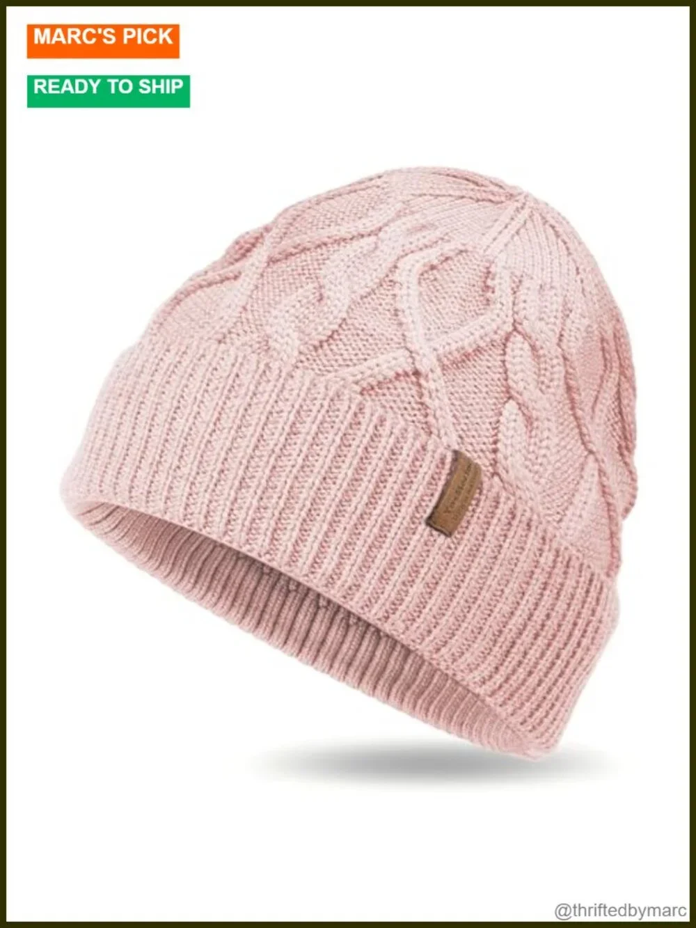 100% Merino Wool Beanie, Knit Cuffed Winter Hat Lightweight Warm Unisex